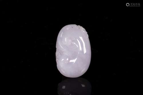 LAVENDER JADEITE CARVED RUYI PENDANT WITH GIA CERTIFICATE 2175592004