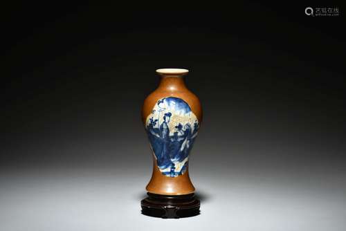 BLUE AND WHITE 'PEOPLE' VASE