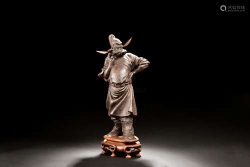 YIXING ZISHA 'ZHONG KUI' STANDING FIGURE