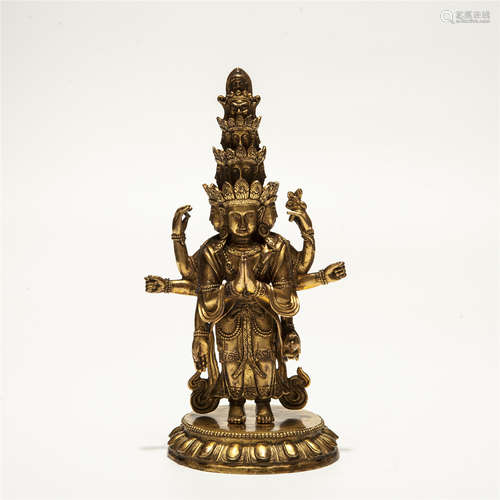 A Chinese Gilt Bronze Figure of Buddha