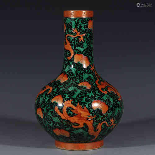 A Chinese Coral-Red Glazed Porcelain Vase