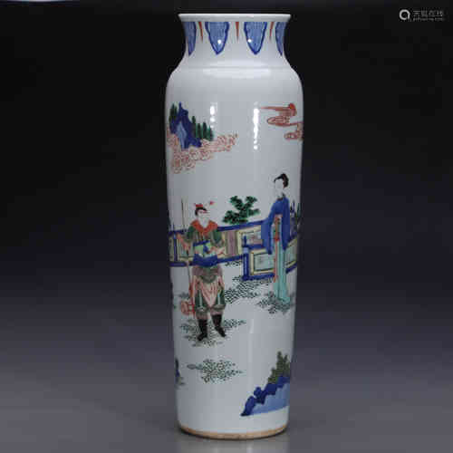 A Chinese Wu-Cai Glazed Porcelain Vase