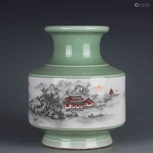 A Chinese Famille-Rose Porcelain Vase