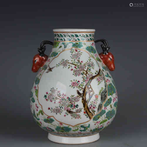 A Chinese Famille-Rose Porcelain Vase