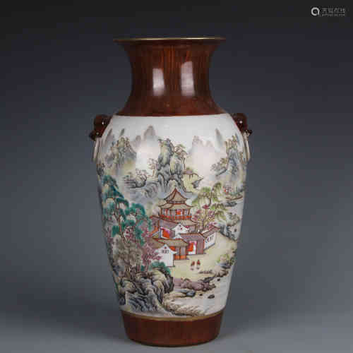 A Chinese Famille-Rose Porcelain Vase