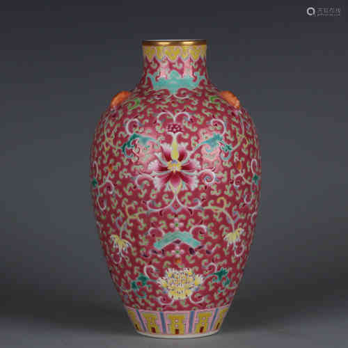 A Chinese Red Glazed Porcelain Vase