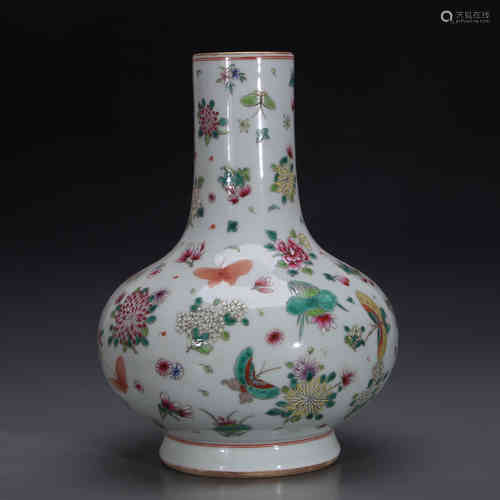 A Chinese Famille-Rose Porcelain Vase