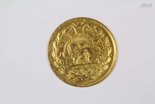 Qajar Dynasty -Muhammad Ali Shah (1907-1909), Gold Half Toman Lion-type