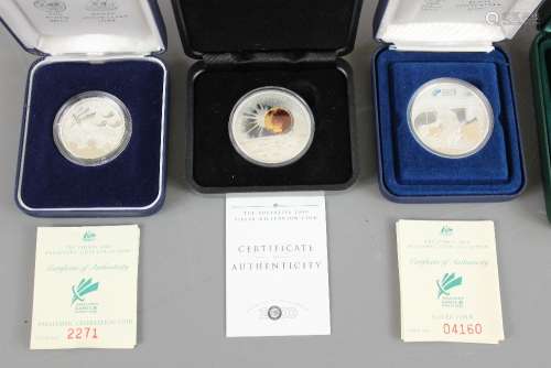 A Quantity of Silver Proof Coins, including Australian 2000 Millenium coin (boxed with certificate); Paralympics 'La Piece en Argent' nr 04160 £5