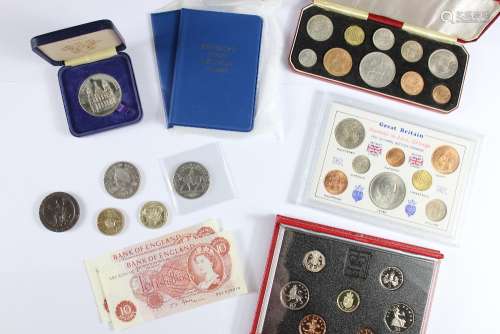 Collection of GB Coins, including 1797 George III 2d Cartwheel coin, 1994 Uncirculated Coin Collection; two Queen Elizabeth Queen Mother Memorial Crown; 10 x Britain's First Decimal Coin Sets; 1951 Festival of Britain crown; 1988 Proof Coin Collection; 2 x Farewell to f