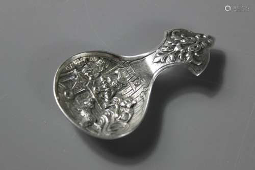 A Continental Silver Caddy Spoon