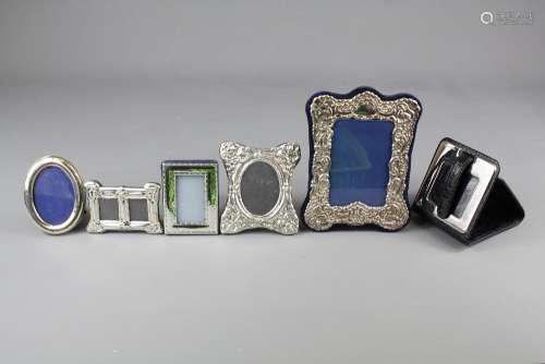 Six Silver Miniature Photo Frames, various hallmarks