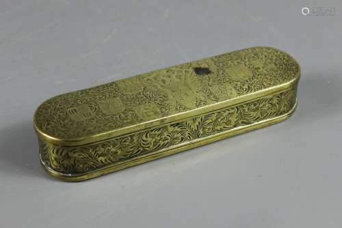 Antique Brass Pen Box