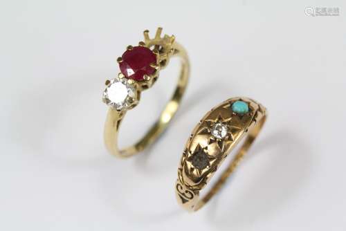 Vintage 18ct Gold Rings, including 18ct Ruby and Diamond Ring