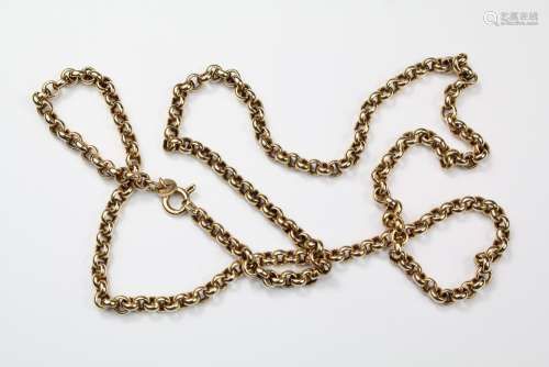 Antique 9ct Gold Chain, approx 50 cms l, approx 8