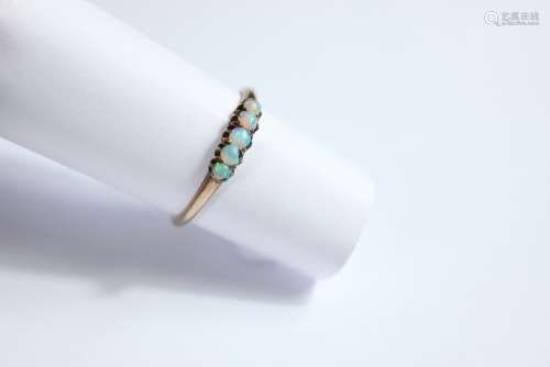 Antique 9ct Yellow Gold and Opal Ring, size N, mm DM, approx 1