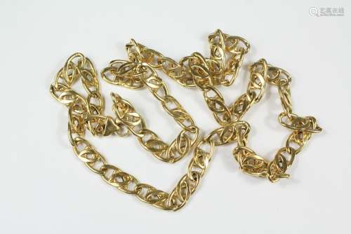 A 9ct Gold Curb-link Necklace, the necklace approx 52 cms l, approx 17