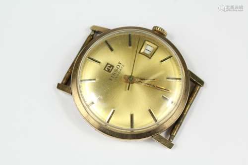 A Gentleman's Vintage 9ct Tissot Visodate Wrist Watch