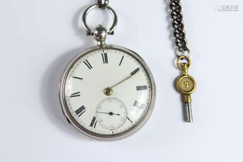A William Watson Silver Open-face Pocket Watch, the watch having a white enamel face with Roman dial, second dial aperture, movement 30993, Birmingham hallmark dated 1903, mm J