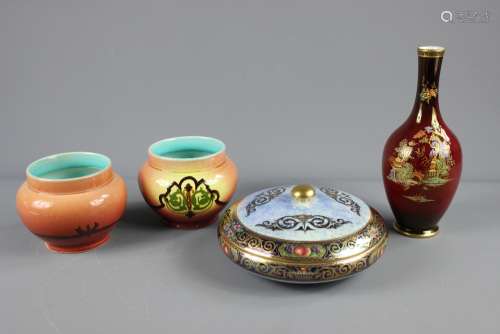A Maling Porcelain Lidded Bowl; the bowl having 