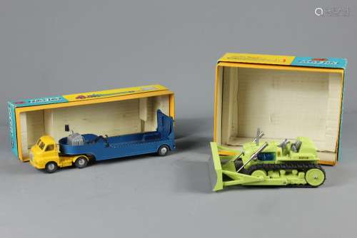 Corgi Diecast Scale Models, including 'Euclid' TC-12 Tractor with Dozer Blade nr 1102 in the original box, together with a Low-Loader truck nr 1100 in the original box