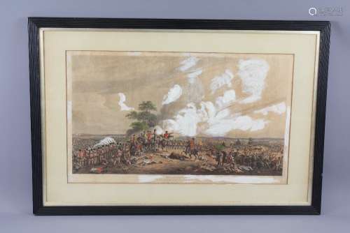Two Antique Prints, 'The Prince of Orange at the Battle of Waterloo', after Dubourg, approx 44 x 31 cms, framed and glazed together with a Battle of Waterloo print entitled 'View from Mont St Jean' published by R