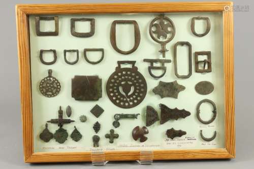 Archaeological Finds - Medieval and Later, including horse buckles and bridle decoration, horse pendants, decorative studs, livestock rings and a quantity of buckles