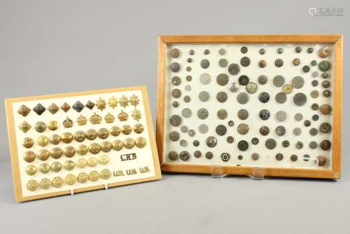 A Quantity of Miscellaneous Buttons, including early lead examples, early gilt examples and various regimental examples, together with a cardboard of 20th Century Army and Navy buttons and pips including examples from the Royal Engineers, Seaforth Highlanders, US Army buttons and lapel pins, Royal Army Medical Corps amongst others