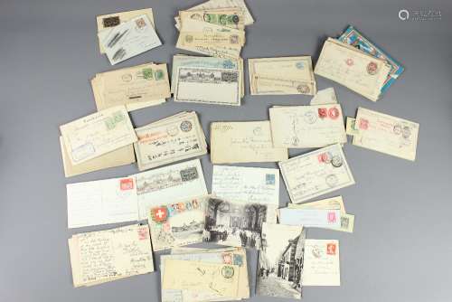 A Box of Foreign Stamps on Cover and Postal Stationery; the stamps mostly 19th and early 20th century, including some scarce, notably early Chinese and Japanese material
