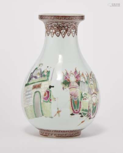 Vase balustre famille rose, Chine, marque et période Guangxu (1875-1908) - [...]