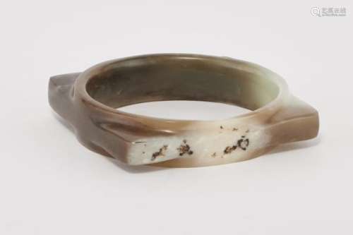 Bracelet carré, Chine - Jade brun, 9x9 cm -