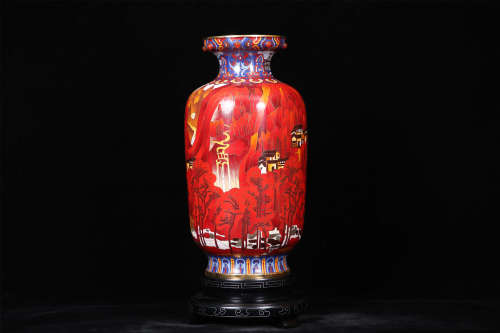 景泰蓝中国尊花瓶