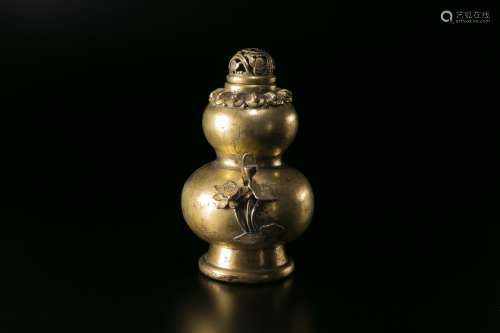 铜镀金葫芦瓶