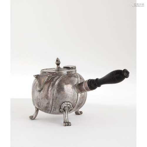 SMALL SILVER ROUND Teapot, DORDRECHT, 1776 with tw…