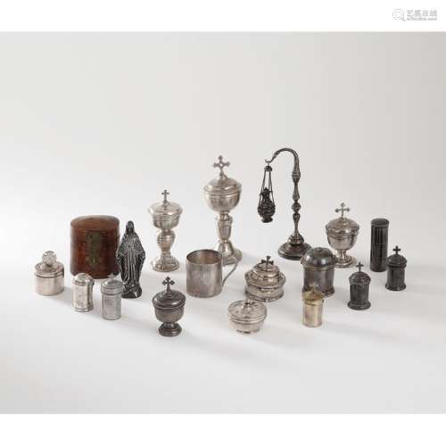 LOT OF SIXTEEN LITURGICAL AND MISCELLANEOUS OBJECT…