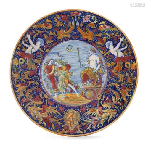 A large FAICE ROUND FLAT, ITALY, 19th century, wit…