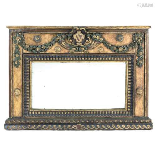 WOODEN MIRROR, ITALY, 1700 carved, stuccoed, gilde…