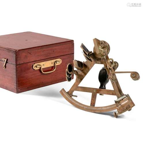 SEXTANT, ENGLAND, LATE 19th CENTURY brass and turn…