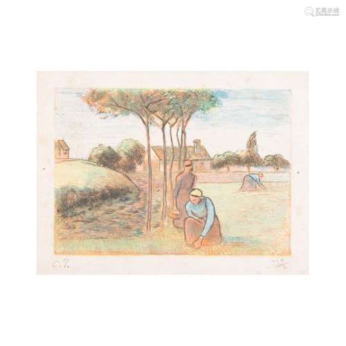 CAMILLE PISSARRO (1830 1903) PAYSANNES À L'HERBE E…