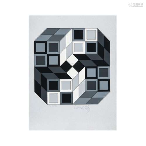 VICTOR VASARELY (1906 1997) COMPOSITION ARGENT Sér…