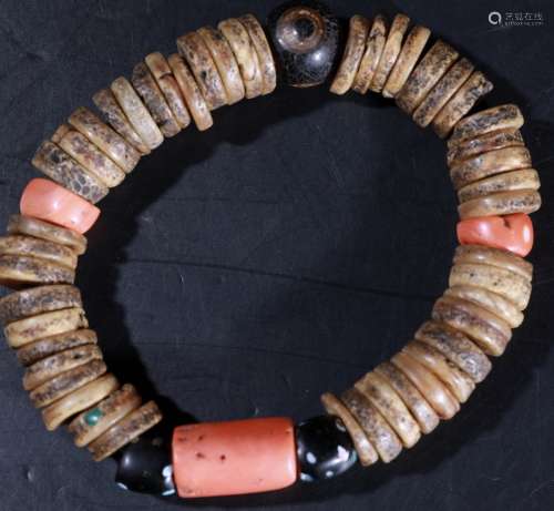 A Chinese Carved Bone Bracelet