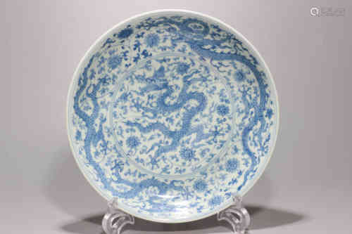 A Chinese Blue and White Porcelain Dish