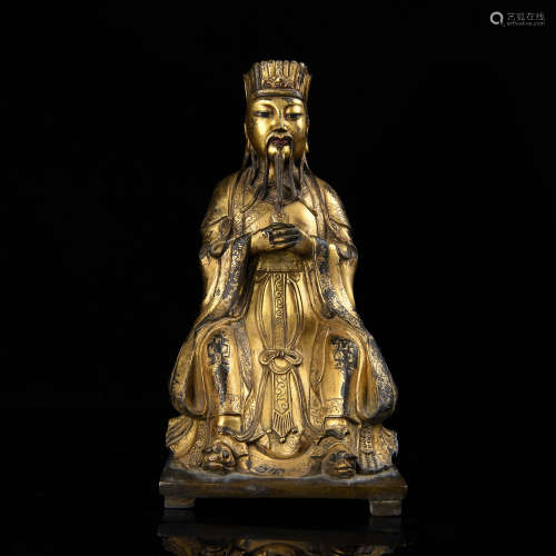 A Chinese Gilt Bronze Figural Decoration