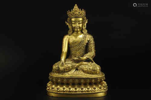 A Chinese Gilt Bronze Buddha