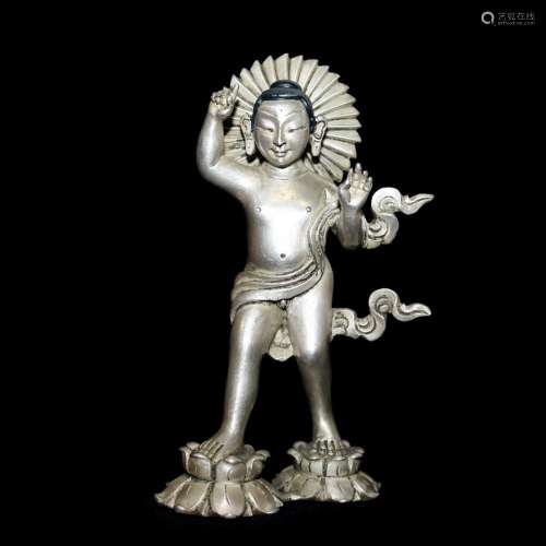 A Nepalese Silver Figure of Buddha