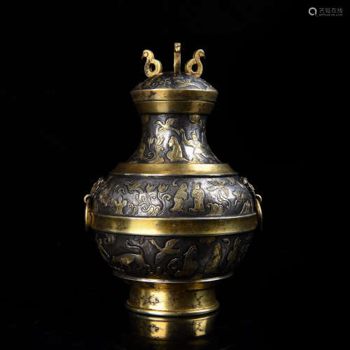 A Chinese Gilt Silver Vase