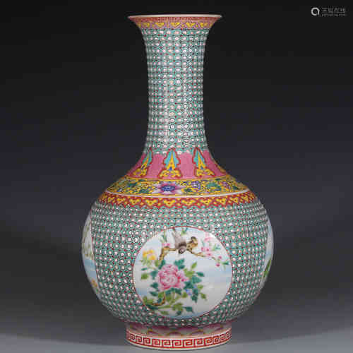 A Chinese Famille-Rose Porcelain Vase