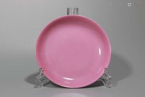 A Chinese Pink Glazed Porcelain Plate