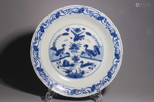 A Chinese Blue and White Porcelain Dish
