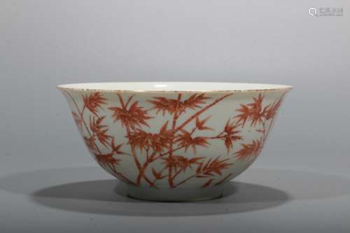 A Chinese Iron-Red Glazed Porcelain Bowl